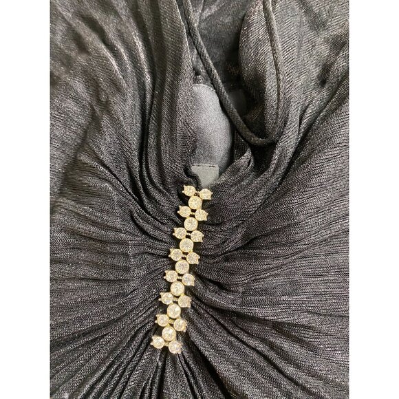 Onyx Nite Black Pleated Spaghetti Strap Mini Dress Size 8 Glam Prom Home Coming - Picture 16 of 16